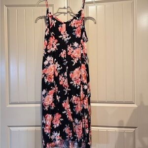 NEW PRICE torrid Black Maxi Aline Dress-Coral Pink Floral print